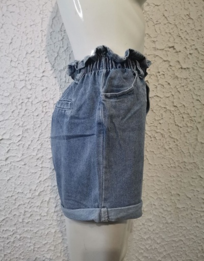 Replica Street Style Solid Color High Waist Denim Short Pants  #797014 $21.25 USD for Wholesale