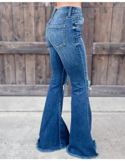 Replica  Summer New Ripped Hollow Out Long Women Jeans  #797015 $27.63 USD for Wholesale