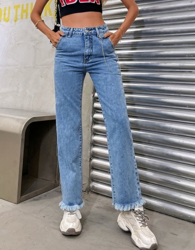  Solid Casual Fashion High Waist Jeans #797024 $28.08 USD, Wholesale Fashion Jeans