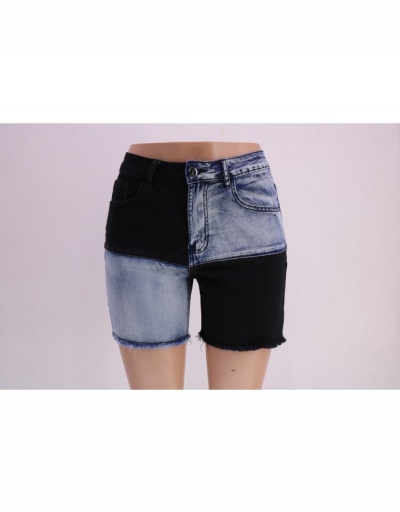 Replica Contrast Color High Waist  Denim Shorts #797027 $22.52 USD for Wholesale