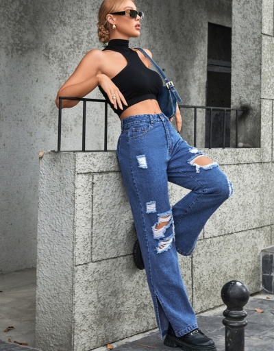 Replica  Versatile Street Ripped Jeans For Women #797028 $28.38 USD for Wholesale