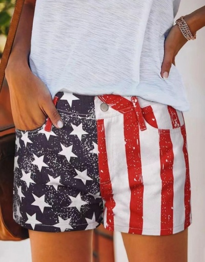 American Flag Straight Low Rise Denim Shorts #797036 $20.28 USD, Wholesale Fashion Jeans