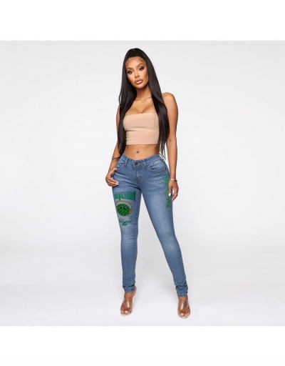  Fashion Printing Versatile Women Denim Pencil Pants #797042 $38.32 USD, Wholesale Fashion Jeans