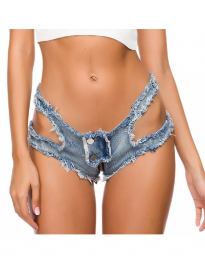  Sexy Nightclub Style Hollowed Out Ripped Denim Shorts #797044 $23.28 USD, Wholesale Fashion Jeans