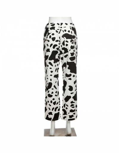 Replica Cow Printed High Waist Straight Jean Trousers #797045 $36.96 USD for Wholesale