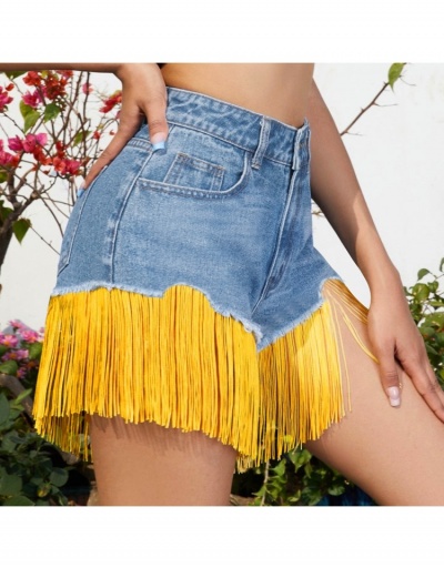 Replica Euro Style Color Block Tassels Short Women Pants  #797047 $21.63 USD for Wholesale