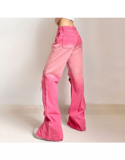 Replica Casaul Women Hole Design Gradient Color Long Jeans  #797048 $32.13 USD for Wholesale