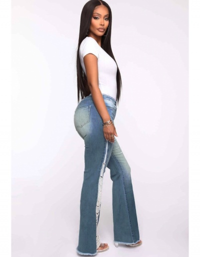 Replica  Summer Casual Fashion Women's Flare Ripped Denim Pants #797051 $33.80 USD for Wholesale