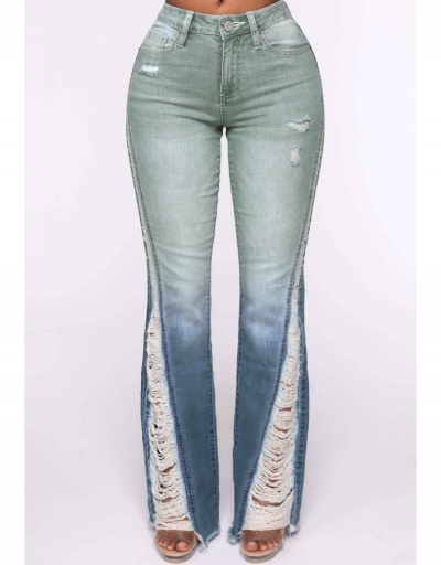 Replica  Summer Casual Fashion Women's Flare Ripped Denim Pants #797051 $33.80 USD for Wholesale