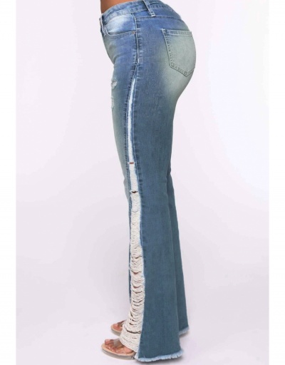 Replica  Summer Casual Fashion Women's Flare Ripped Denim Pants #797051 $33.80 USD for Wholesale