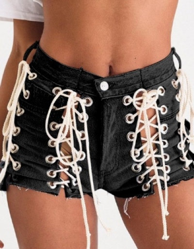 Summer Sexy Hollowed Out Denim Shorts #797052 $42.77 USD, Wholesale Fashion Jeans