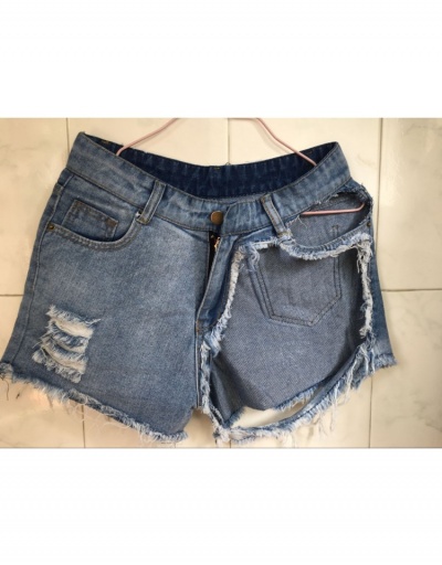 Replica Sexy Hollow Out  Straight Denim Shorts For Women #797058 $18.79 USD for Wholesale