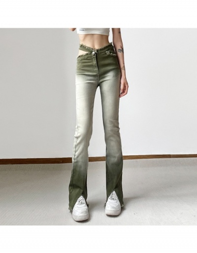  Tie Dyed Straight Leg Split Hem Jeans #797059 $33.89 USD, Wholesale Fashion Jeans