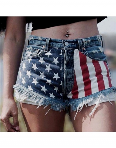 American Flag Straight Denim Shorts For Women #797082 $32.76 USD, Wholesale Fashion Jeans