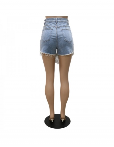 Replica  Hot Fashion Beaded Tassel Pearl Denim Shorts #797089 $36.40 USD for Wholesale