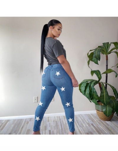 Replica  Five-pointed Star Slimming Denim Pencil Jeans For Women #797093 $31.53 USD for Wholesale