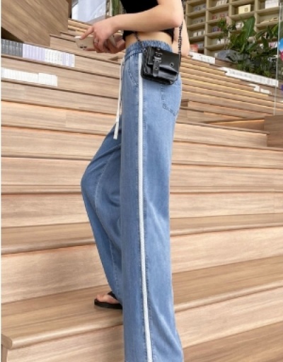 Replica Casual Women's Drawstring Denim Pants #797096 $43.31 USD for Wholesale