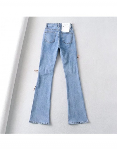 Replica  Personalized Denim Pure Color Bandage Women's Jeans #797107 $42.80 USD for Wholesale