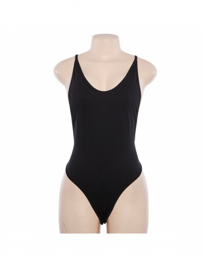 Replica Sexy Low Cut Backless One Piece Bodysuit Sleeveless U Neck #797115 $14.04 USD for Wholesale