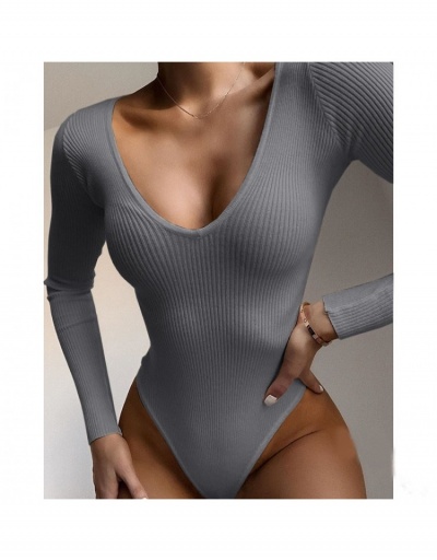 Fall Solid V Neck Long Sleeve Fitted Bodysuits Long Sleeve V Neck #797146 $21.42 USD, Wholesale Fashion Bodysuits