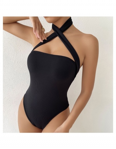 Replica Ladies Black Backless Halter Sleeveless Bodysuits Sleeveless Halter #797165 $13.53 USD for Wholesale