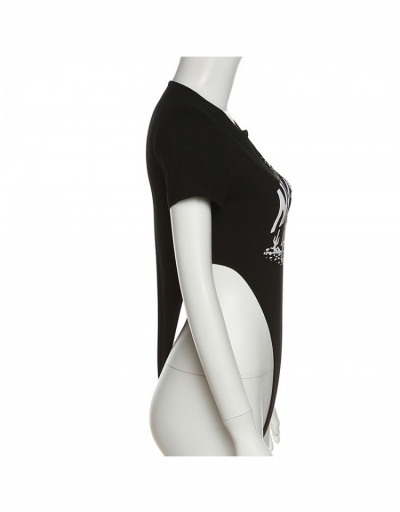 Replica Fashion Letter Round Neck Short Sleeve Bodysuit Short Sleeve Crew Neck #797188 $18.38 USD for Wholesale