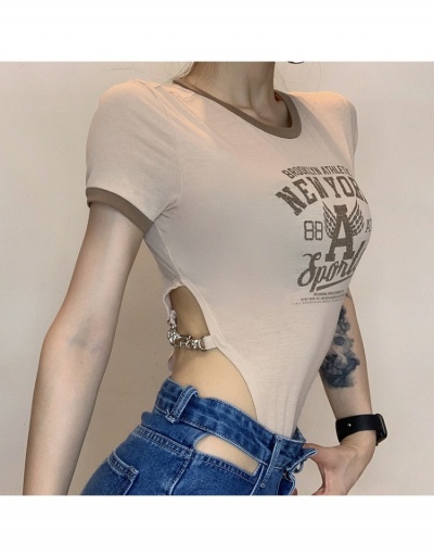 Replica Vintage Style Letter Printing Short Sleeve Women Bodysuits  Short Sleeve O Neck #797205 $20.36 USD for Wholesale