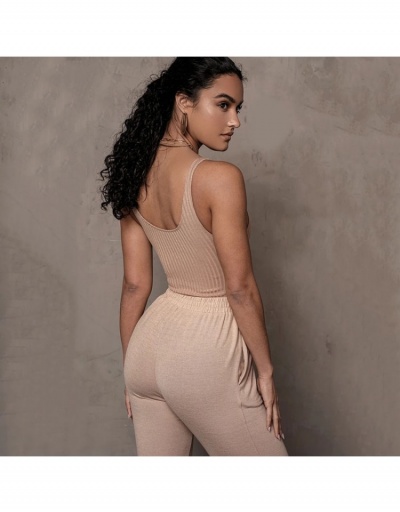 Replica Knitting  Pure Color Sexy Women's Jumpsuit Sleeveless U Neck #797208 $16.96 USD for Wholesale