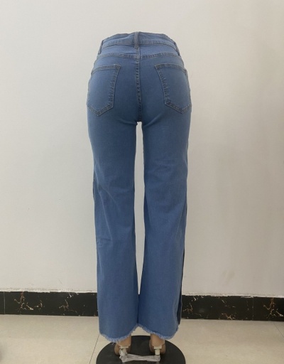 Replica Fashion Solid Color Slit Jeans For Women #797210 $30.94 USD for Wholesale