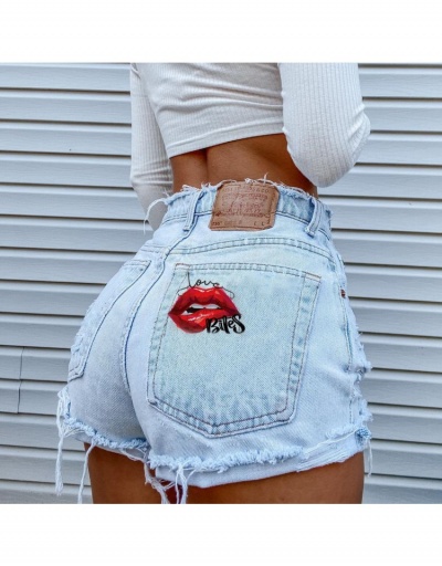  Summer Fashion Printed Denim Shorts For Women #797222 $25.14 USD, Wholesale Fashion Jeans