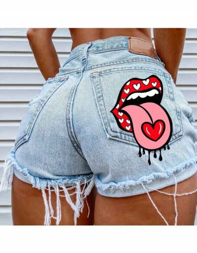  Fashion Street Ripped Printing Denim Shorts #797223 $26.07 USD, Wholesale Fashion Jeans