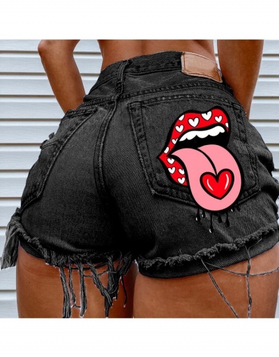 Replica  Fashion Street Ripped Printing Denim Shorts #797223 $26.07 USD for Wholesale