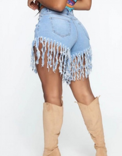 Replica  Sexy Fashion Ripped Tassels Denim Shorts For Women #797226 $27.63 USD for Wholesale