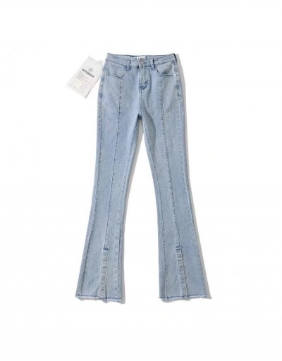  New Trend Personalized Split Hem Denim Pants #797230 $46.09 USD, Wholesale Fashion Jeans