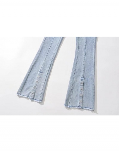 Replica  New Trend Personalized Split Hem Denim Pants #797230 $46.09 USD for Wholesale