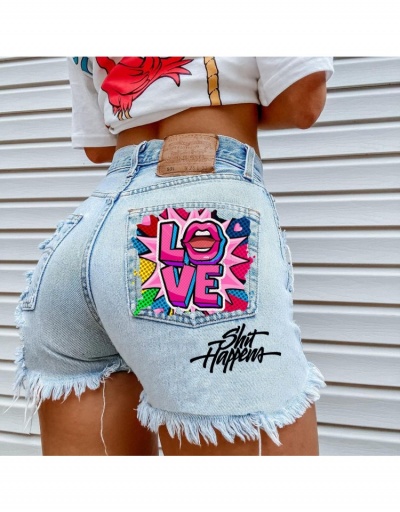 Euro Style Cartoon Printing Pockets Denim Short Pants  #797241 $23.28 USD, Wholesale Fashion Jeans