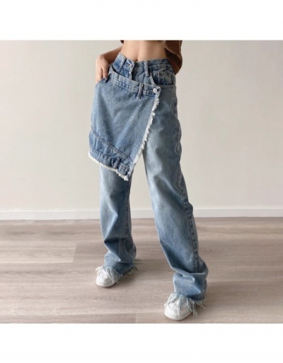 Replica New Women Design High Rise Straight Long Jeans #797247 $46.18 USD for Wholesale