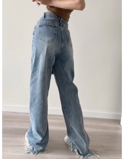 Replica New Women Design High Rise Straight Long Jeans #797247 $46.18 USD for Wholesale