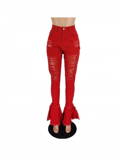 Replica Casual Women Hollow Out Flare Long Jeans  #797257 $41.86 USD for Wholesale