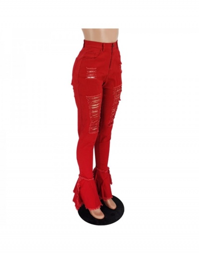 Replica Casual Women Hollow Out Flare Long Jeans  #797257 $41.86 USD for Wholesale