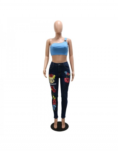 Replica  Fashion Graphic Print Skinny Jeans #797258 $40.10 USD for Wholesale