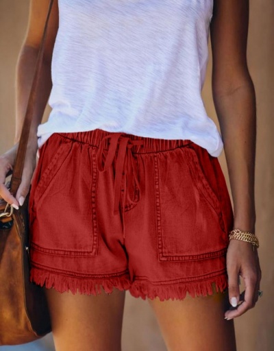 Replica Simple Design Drawstring Pockets Tassels Short Pants  #797260 $23.66 USD for Wholesale