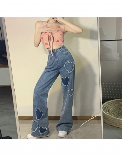 Replica  New Heart Raged Hem Women's Waist Denim Pants #797262 $38.25 USD for Wholesale