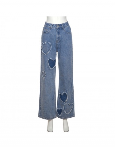 Replica  New Heart Raged Hem Women's Waist Denim Pants #797262 $38.25 USD for Wholesale