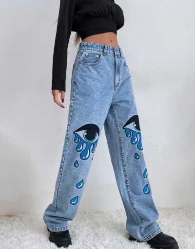 Replica Women Hottie Denim High Rise Straight Long Jeans #797275 $30.13 USD for Wholesale