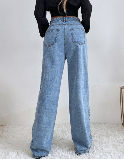 Replica Women Hottie Denim High Rise Straight Long Jeans #797275 $30.13 USD for Wholesale