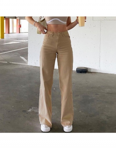 Fashion Pure Color Straight Women's Casual Denim Pants #797276 $27.04 USD, Wholesale Fashion Jeans