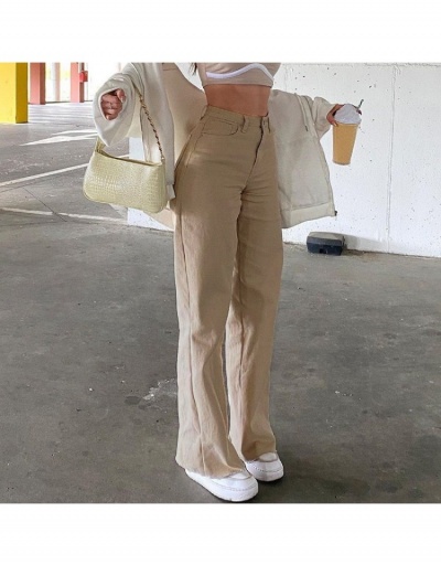 Replica Fashion Pure Color Straight Women's Casual Denim Pants #797276 $27.04 USD for Wholesale