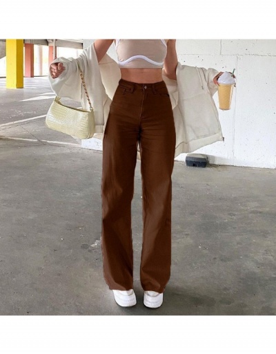 Replica Fashion Pure Color Straight Women's Casual Denim Pants #797276 $27.04 USD for Wholesale