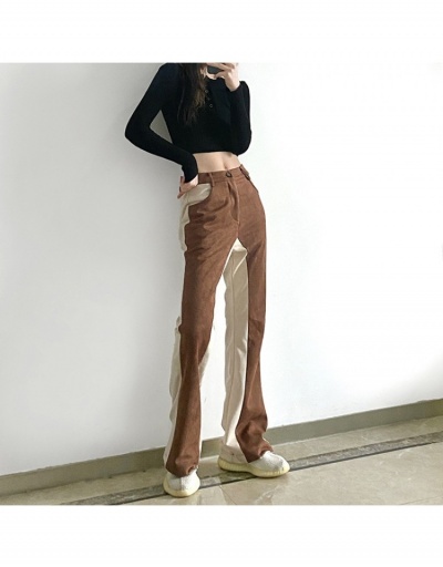 Replica Contrast Color Denim Flare Long Jeans  #797283 $43.74 USD for Wholesale